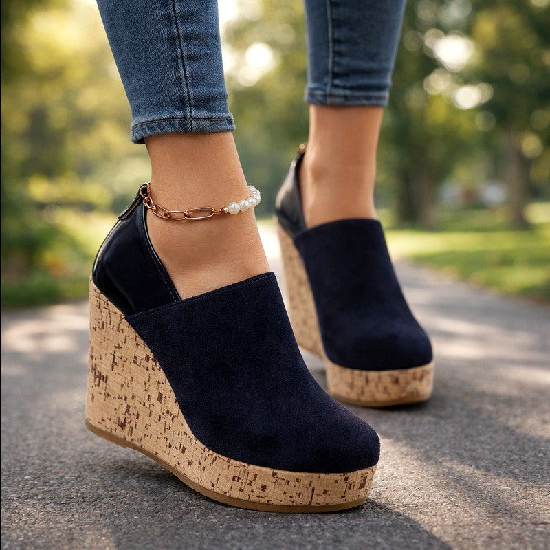 Arianwen - Women’s Cork Wedge Slip-On Mules