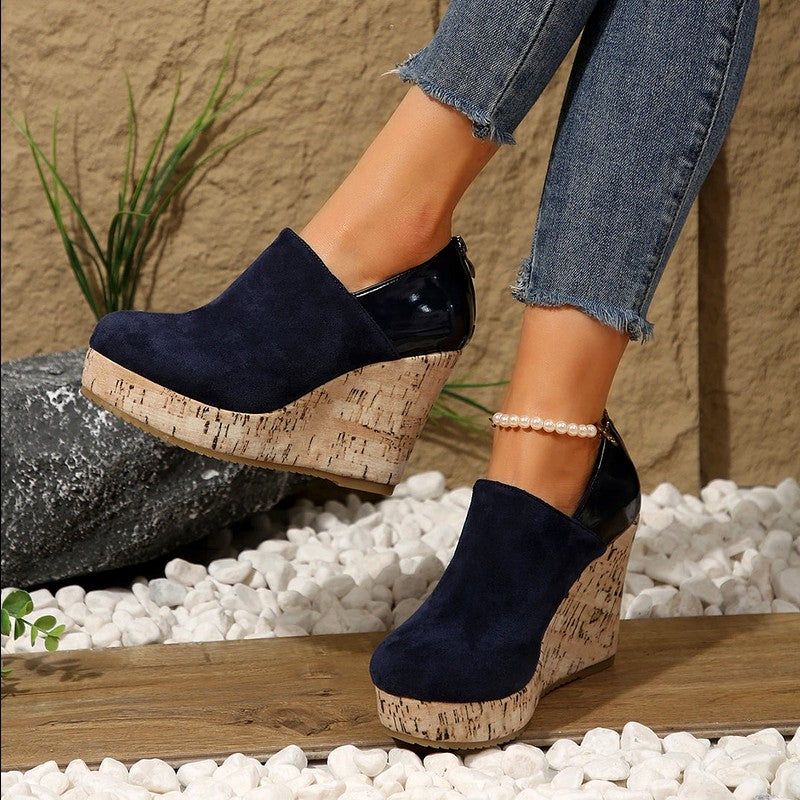 Arianwen - Women’s Cork Wedge Slip-On Mules