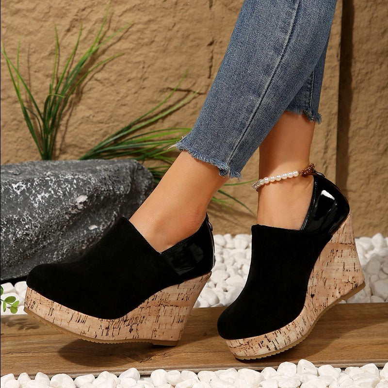 Arianwen - Women’s Cork Wedge Slip-On Mules