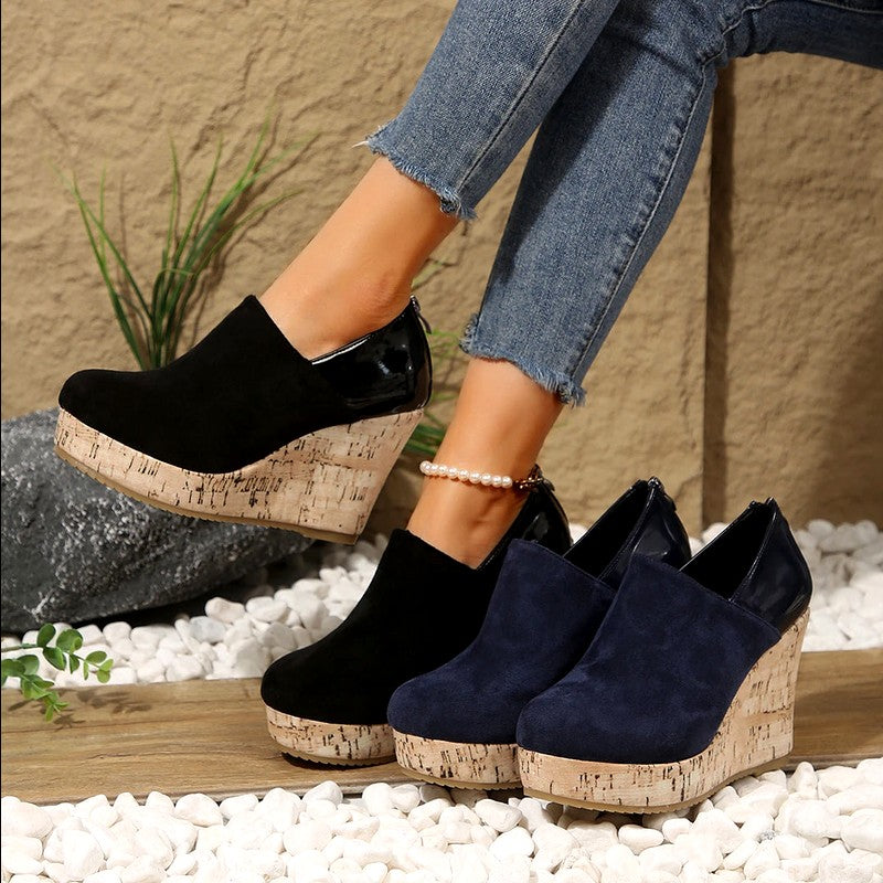 Arianwen - Women’s Cork Wedge Slip-On Mules