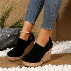 Arianwen - Women’s Cork Wedge Slip-On Mules