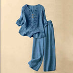 Ariel - Women’s Embroidered Relaxed Two-Piece Set