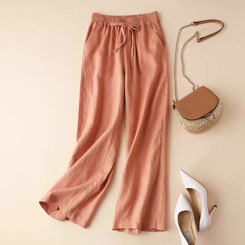Ariella - Women's Linen Flowy Wide-Leg Pants