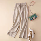Ariella - Women's Linen Flowy Wide-Leg Pants