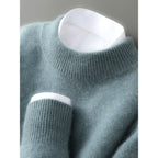Aron - Men's Mock Neck Loose Fit Pullover Sweater 10
