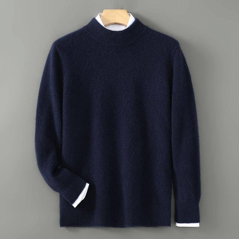 Aron - Men's Mock Neck Loose Fit Pullover Sweater 5