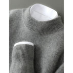 Aron - Men's Mock Neck Loose Fit Pullover Sweater 7