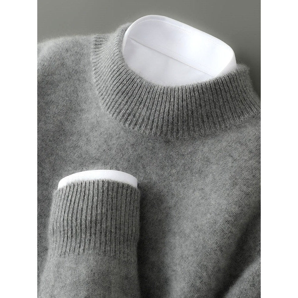 Aron - Men's Mock Neck Loose Fit Pullover Sweater 7