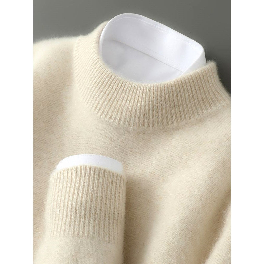 Aron - Men's Mock Neck Loose Fit Pullover Sweater 9