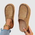Arya - Women's Round-Toe Suede Slip-On Mule Loafers