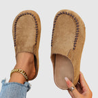 Arya - Women's Round-Toe Suede Slip-On Mule Loafers