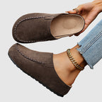 Arya - Women's Round-Toe Suede Slip-On Mule Loafers
