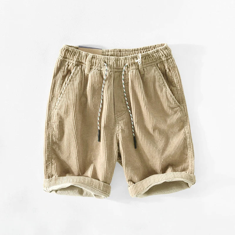 Asher - Men's Ribbed Corduroy Casual Shorts