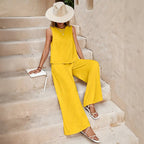 Ashley - Women's Sleeveless Wide-Leg Two-Piece Set