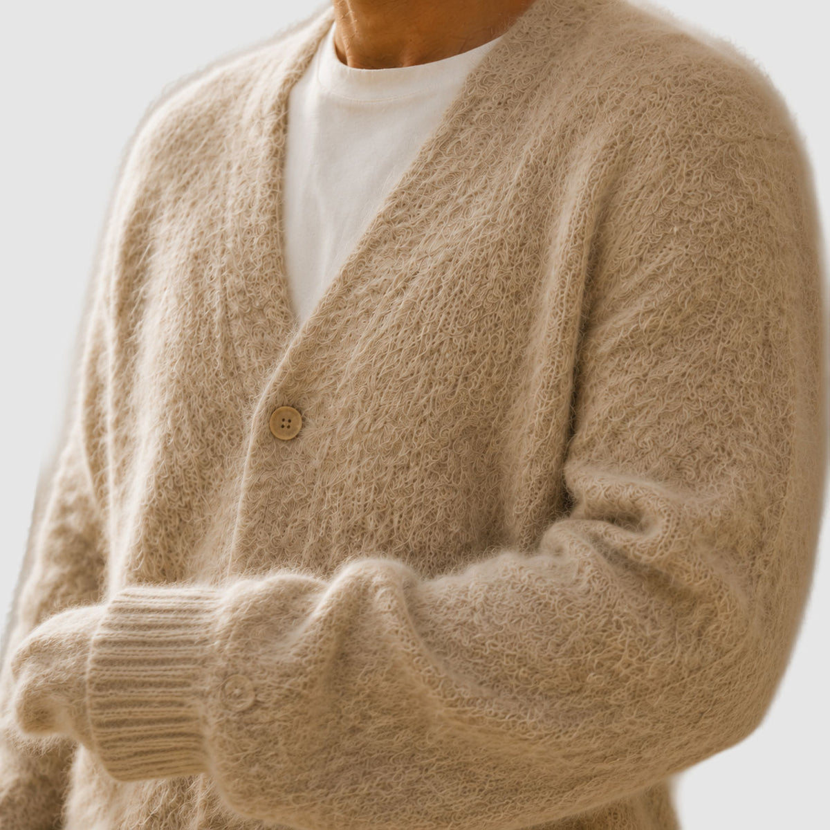 Ashton - Men's Brushed-Knit V-Neck Cardigan