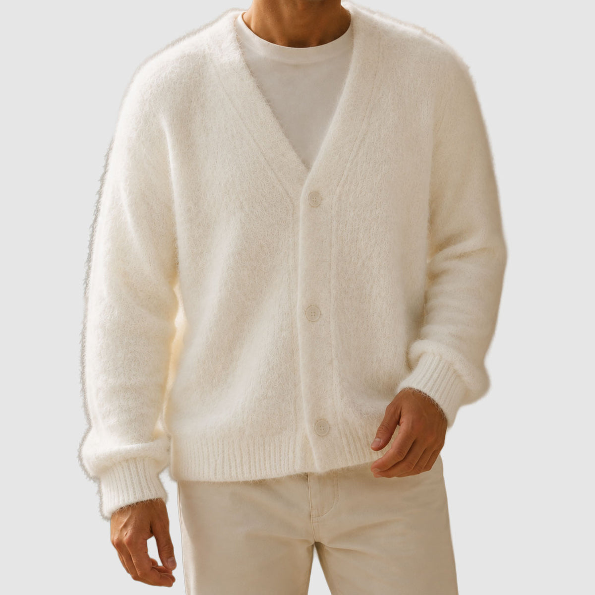 Ashton - Men's Brushed-Knit V-Neck Cardigan
