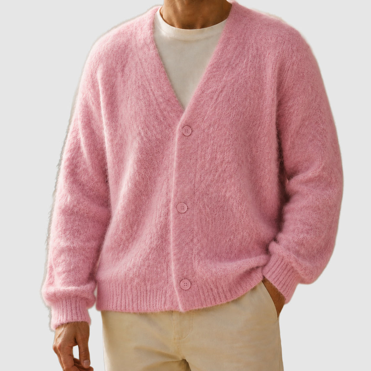 Ashton - Men's Brushed-Knit V-Neck Cardigan