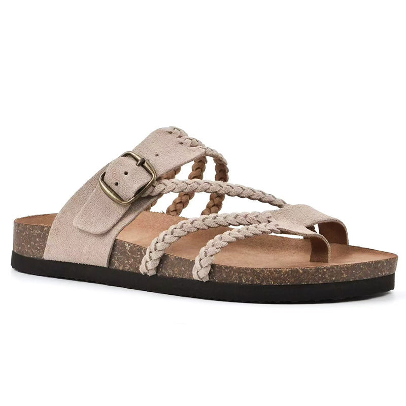 Athena - Women's Boho Multi-Braided Slide Sandals