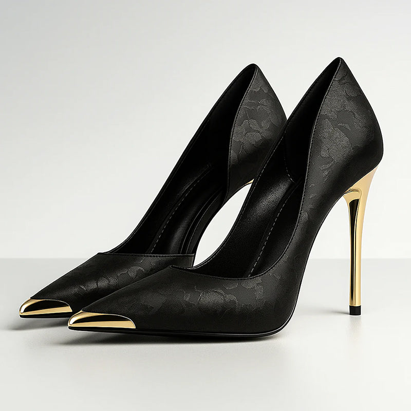 Ava - Women's Floral Jacquard Pointed Toe Stiletto Heels