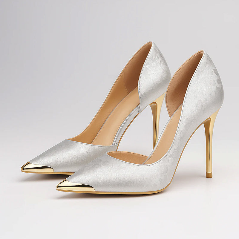 Ava - Women's Floral Jacquard Pointed Toe Stiletto Heels