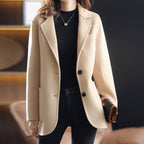 Ava - Women's Two-Button Structured Woolen Blazer Coat
