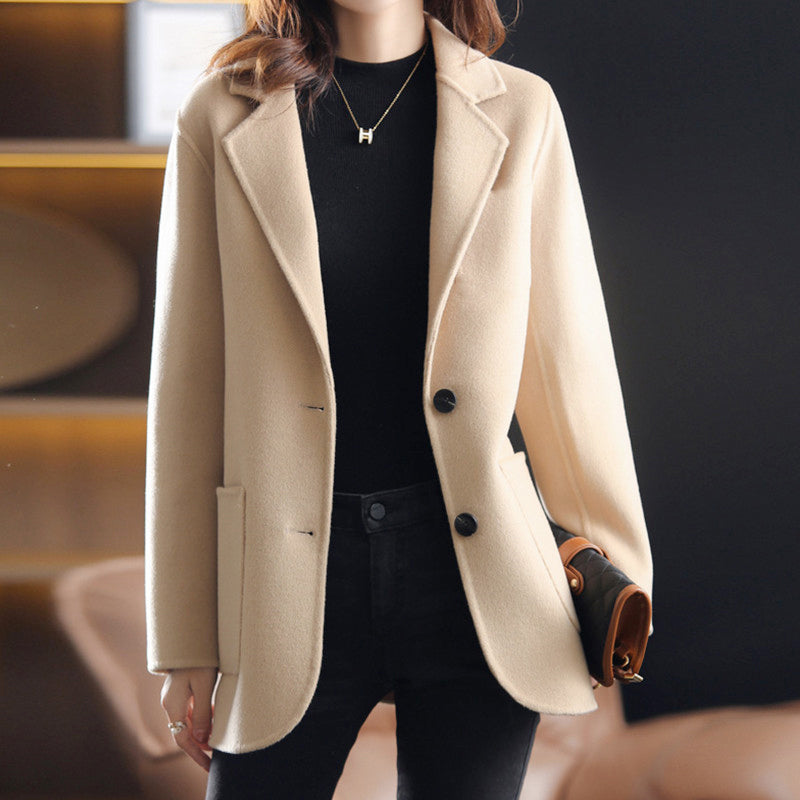 Ava - Women's Two-Button Structured Woolen Blazer Coat