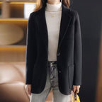Ava - Women's Two-Button Structured Woolen Blazer Coat