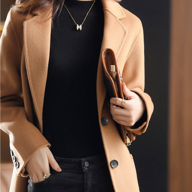 Ava - Women's Two-Button Structured Woolen Blazer Coat