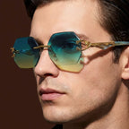 Avior - Rimless Octagonal Geometric Sunglasses