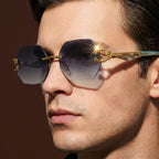 Avior - Rimless Octagonal Geometric Sunglasses