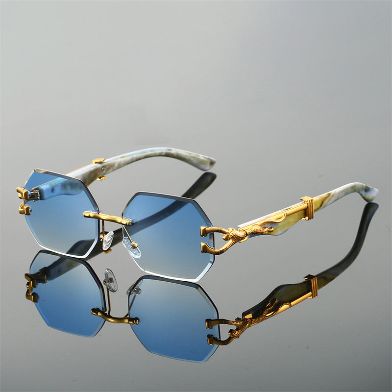 Avior - Rimless Octagonal Geometric Sunglasses