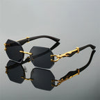 Avior - Rimless Octagonal Geometric Sunglasses