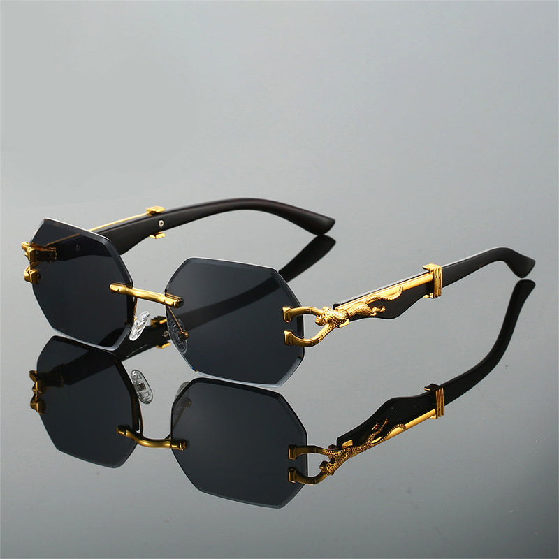 Avior - Rimless Octagonal Geometric Sunglasses