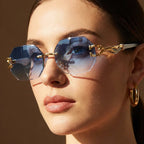 Avior - Rimless Octagonal Geometric Sunglasses