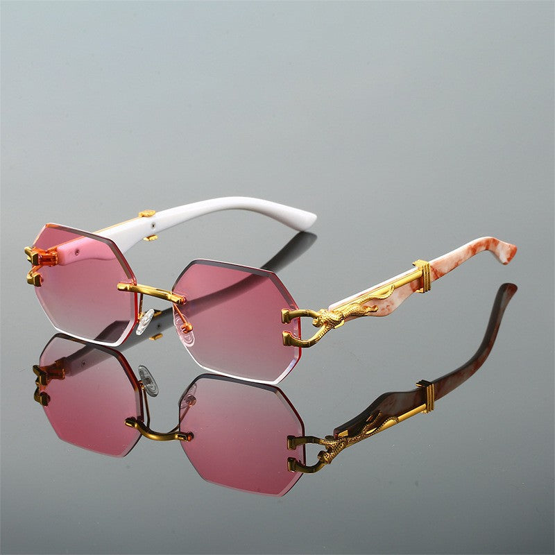 Avior - Rimless Octagonal Geometric Sunglasses