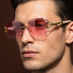 Avior - Rimless Octagonal Geometric Sunglasses
