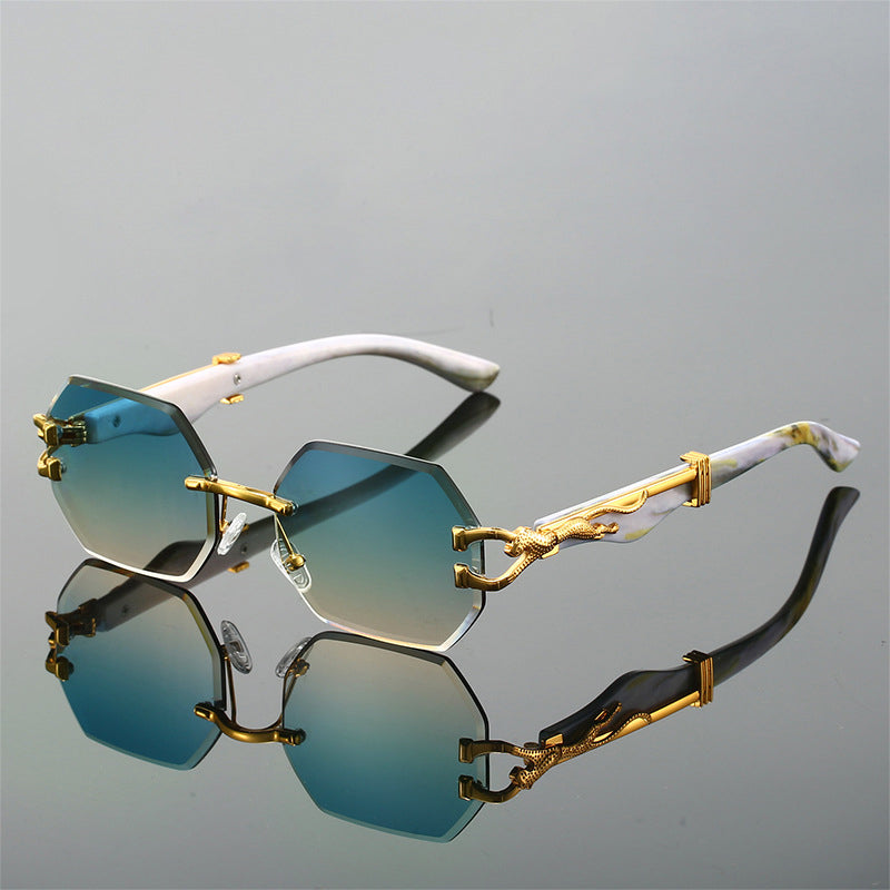 Avior - Rimless Octagonal Geometric Sunglasses