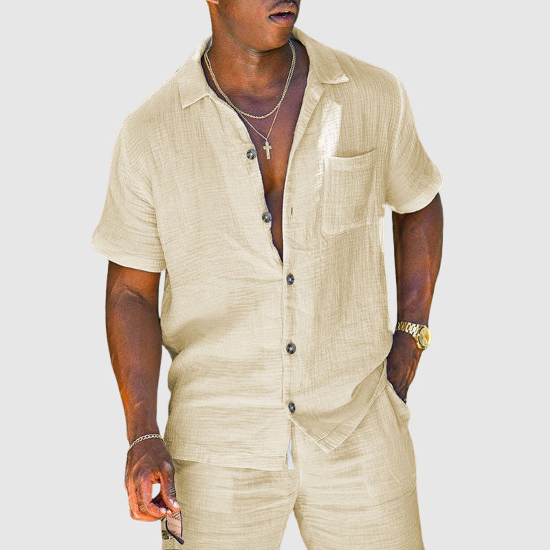 Axel - Men's Coastal Breeze Button-Down Cotton Set