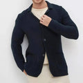 Axton - Men's Textured Knit Button-Front Blazer Cardigan