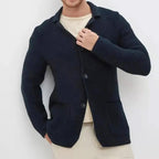 Axton - Men's Textured Knit Button-Front Blazer Cardigan
