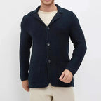 Axton - Men's Textured Knit Button-Front Blazer Cardigan