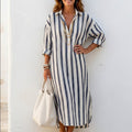 Bea - Women's Banded Long Sleeve Shirt Dress