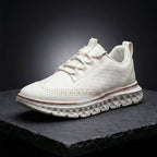 Benson - Men's Textured Leather Lace-Up Sneakers