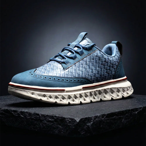 Benson - Men's Textured Leather Lace-Up Sneakers