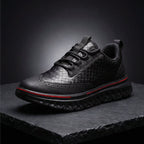 Benson - Men's Textured Leather Lace-Up Sneakers