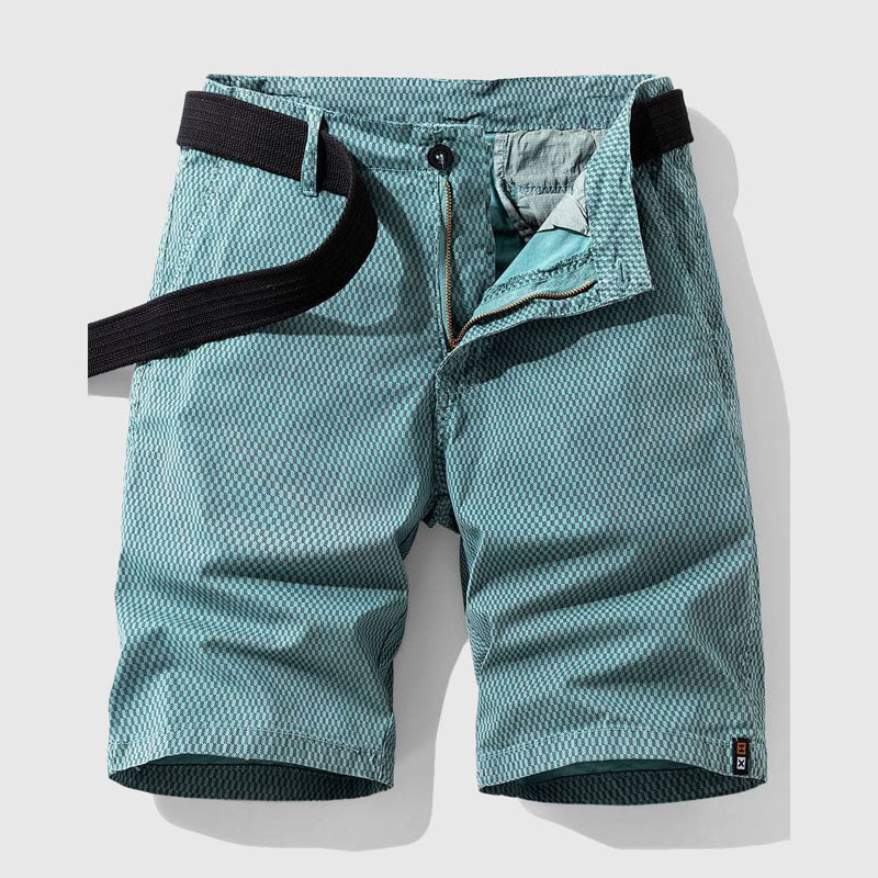 Bradley - Men's Cotton Mid-Length Textured Cargo Shorts