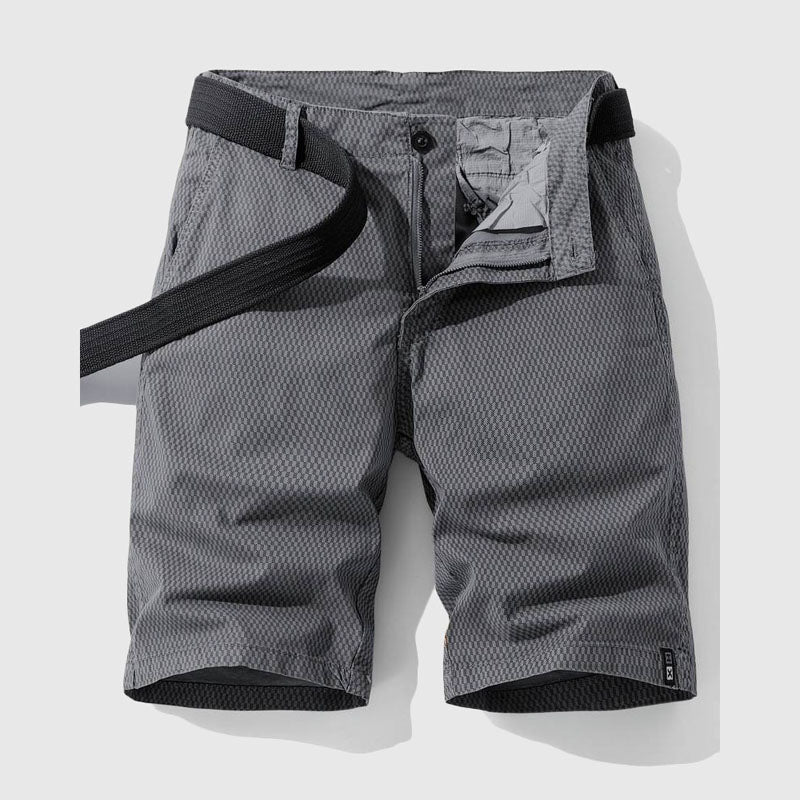Bradley - Men's Cotton Mid-Length Textured Cargo Shorts
