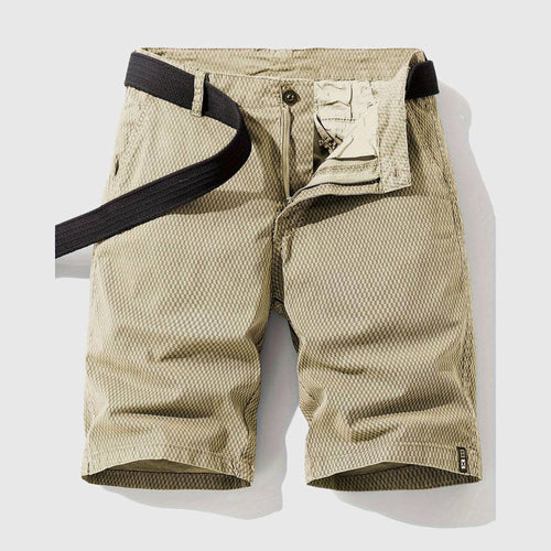 Bradley - Men's Cotton Mid-Length Textured Cargo Shorts