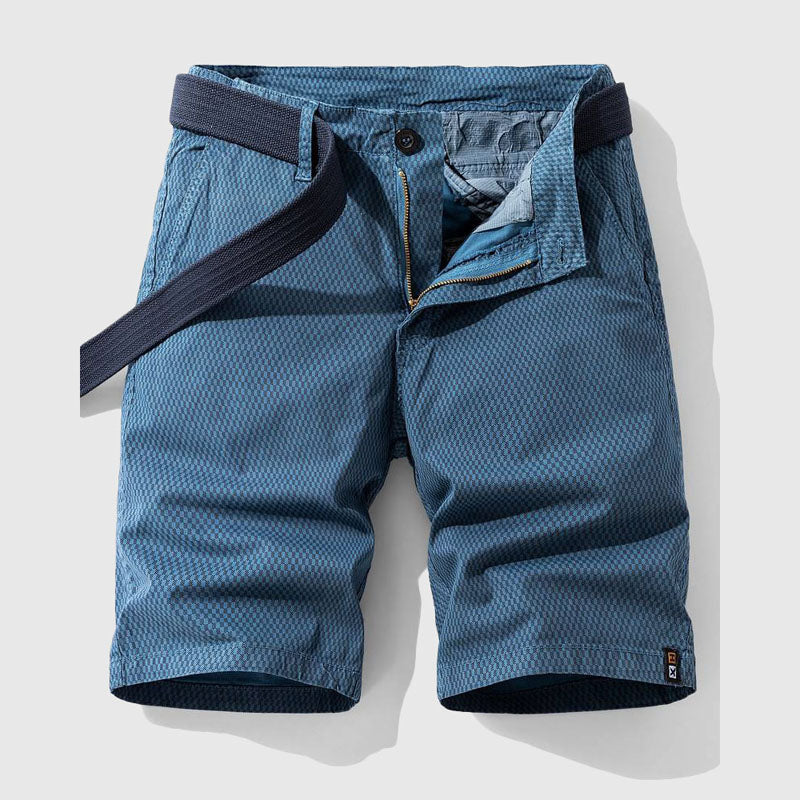 Bradley - Men's Cotton Mid-Length Textured Cargo Shorts