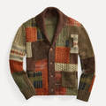 Bradley - Men's Vintage Patchwork Cable-Knit Cardigan